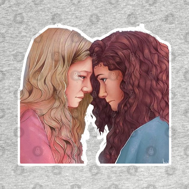 Euphoria Rue and Jules (Zendaya and Hunter Schafer) by MoondesignA